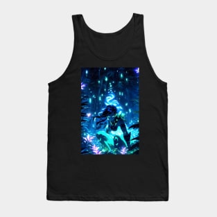 Bioluminescent glowing girl in the cave Tank Top